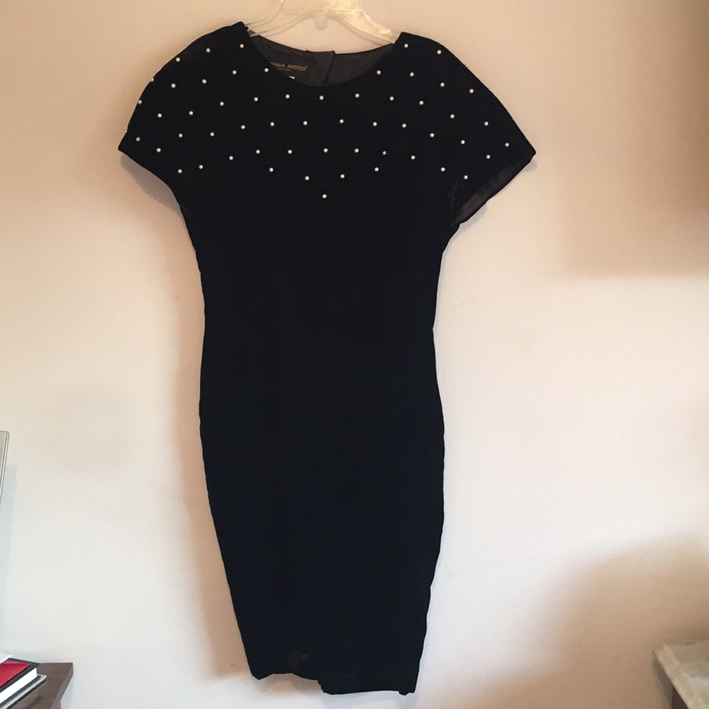 Vintage Donna Ricco velvet midi dress